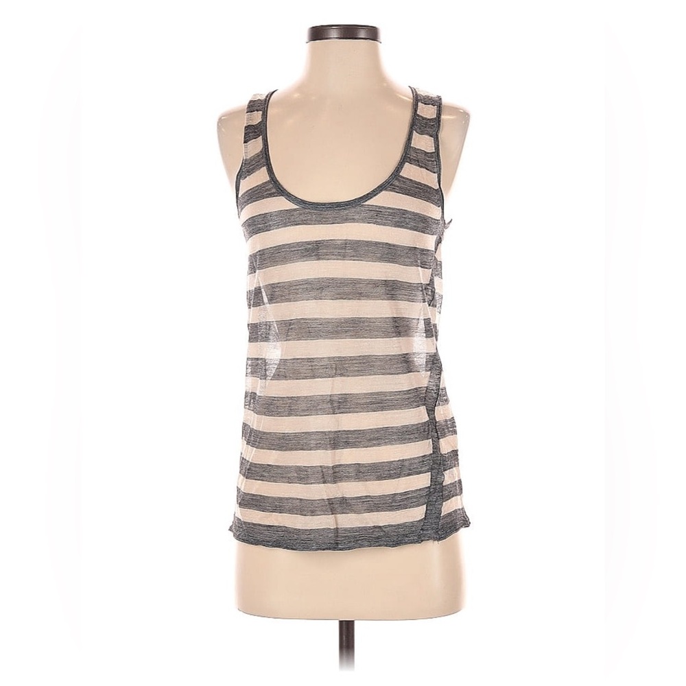 rag & bone Gray and Cream Striped Tank Top